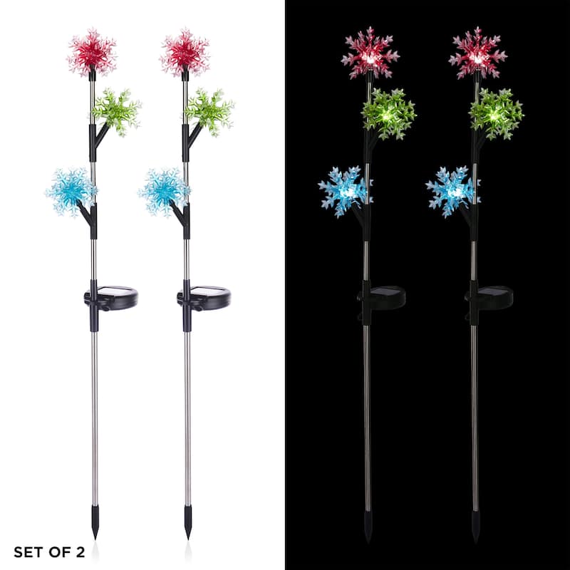 Alpine Corporation Outdoor Garden Stakes LED Lights (Set of 2)
