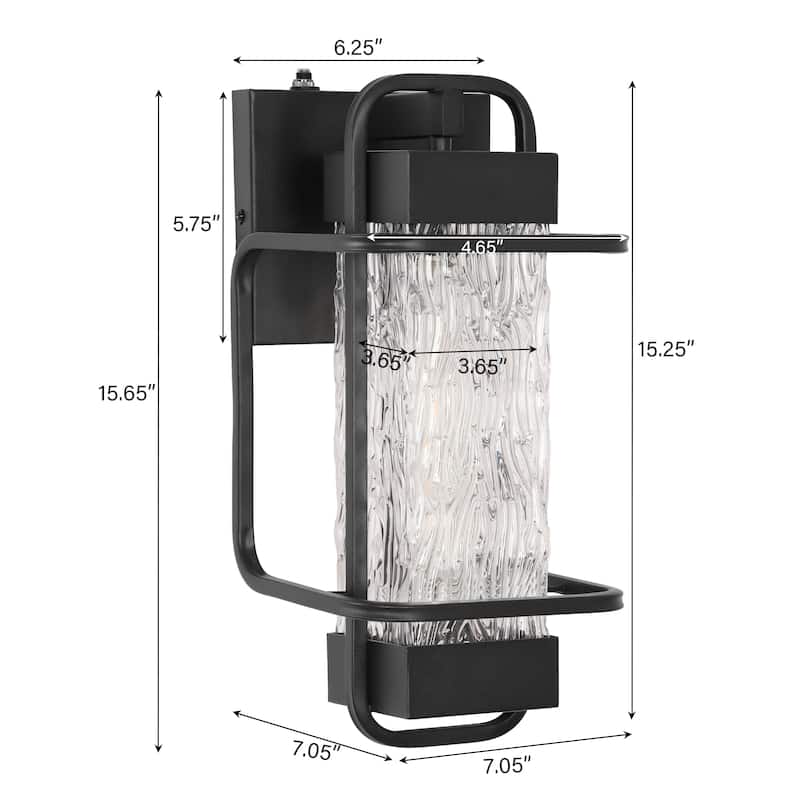 2 Pack Matte Black 1-Light Outdoor Wall Lighting Sconce Dusk to Dawn