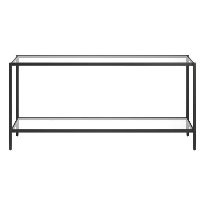 Hera 64'' Wide Rectangular Console Table with Glass Shelf - 64" Wide