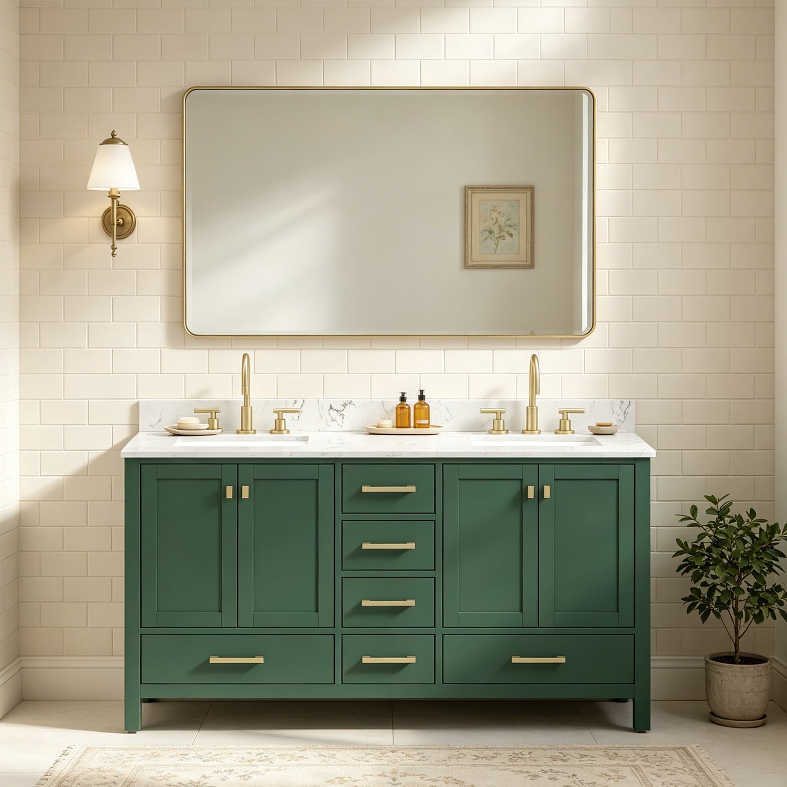 Serora 60 in. 72 in. 84 in. Sage Green Bathroom Vanity with Top