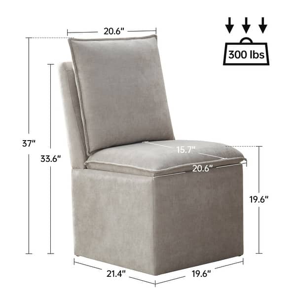 dimension image slide 1 of 4, Modern Upholstered Dining Chair with Storage