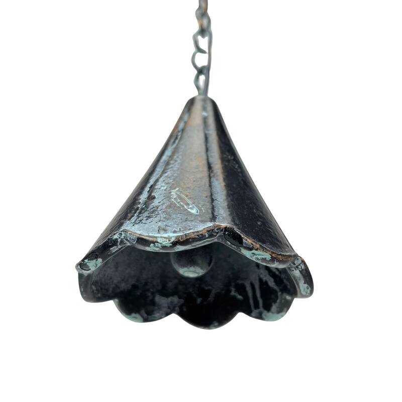 80-Inch Metal Rain Chain - 6 Celestial Crescent Moon & Suns, Verdigris - 6 X 80 X 6 inches