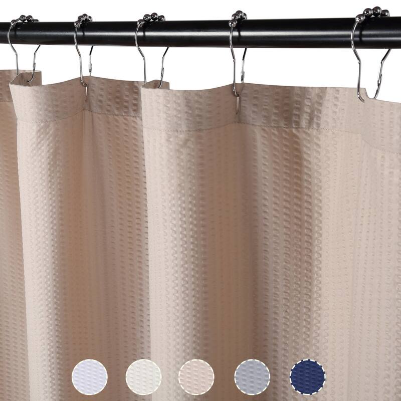 Soft Embossed Microfiber Fabric Shower Curtain or Liner, Water Repellent