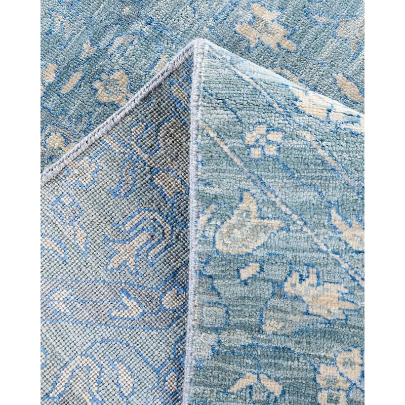 Ikat One-of-a-Kind Hand-Knotted Area Rug, Blue - 9' 0" x 12' 4"