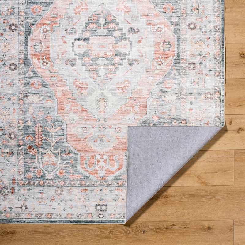 Livabliss Traditional Lavable Medallion Washable Area Rug