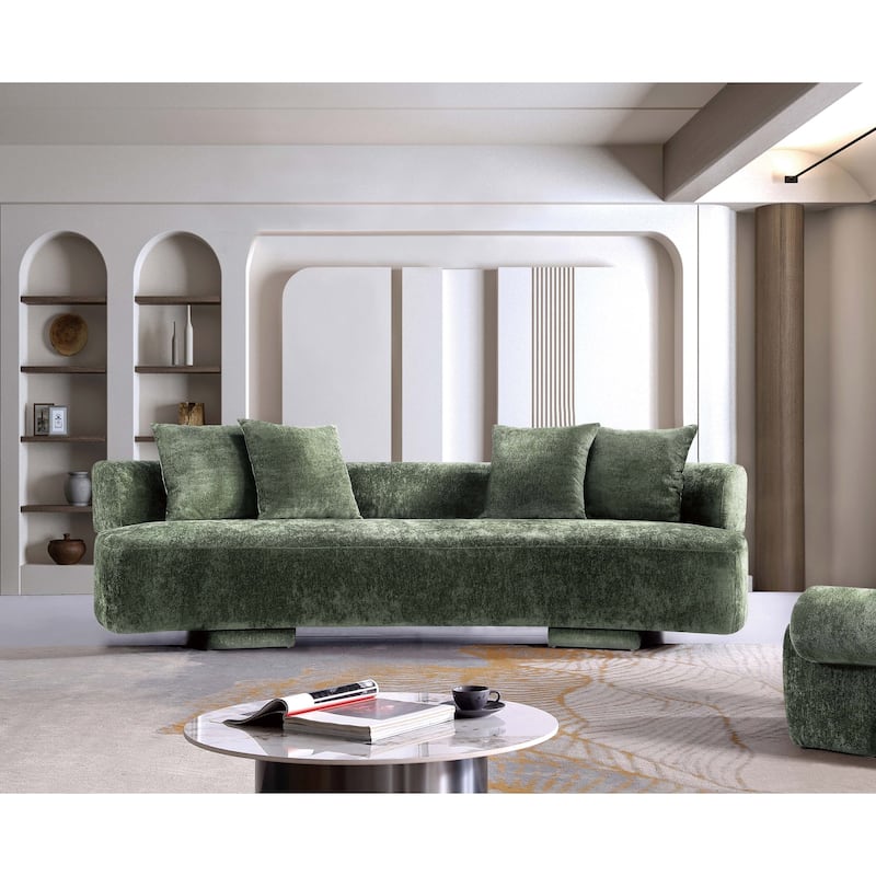 Manhattan Comfort Modern Verandah Chenille 112 Inch XL Sofa - Green