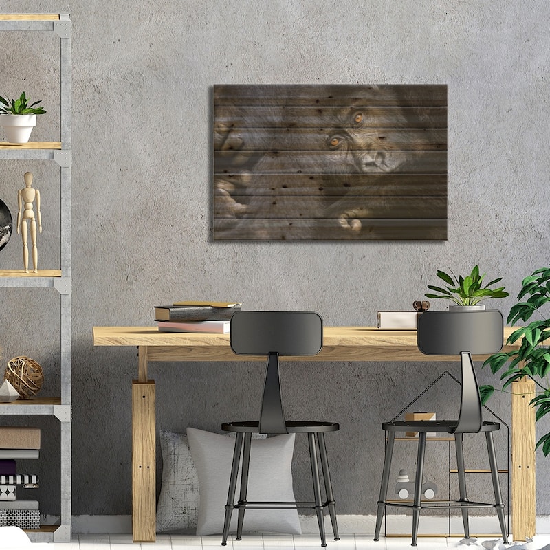 Gorilla, Bwindi Impenetrable Forest Print On Wood by Jane Rix - Multi-Color
