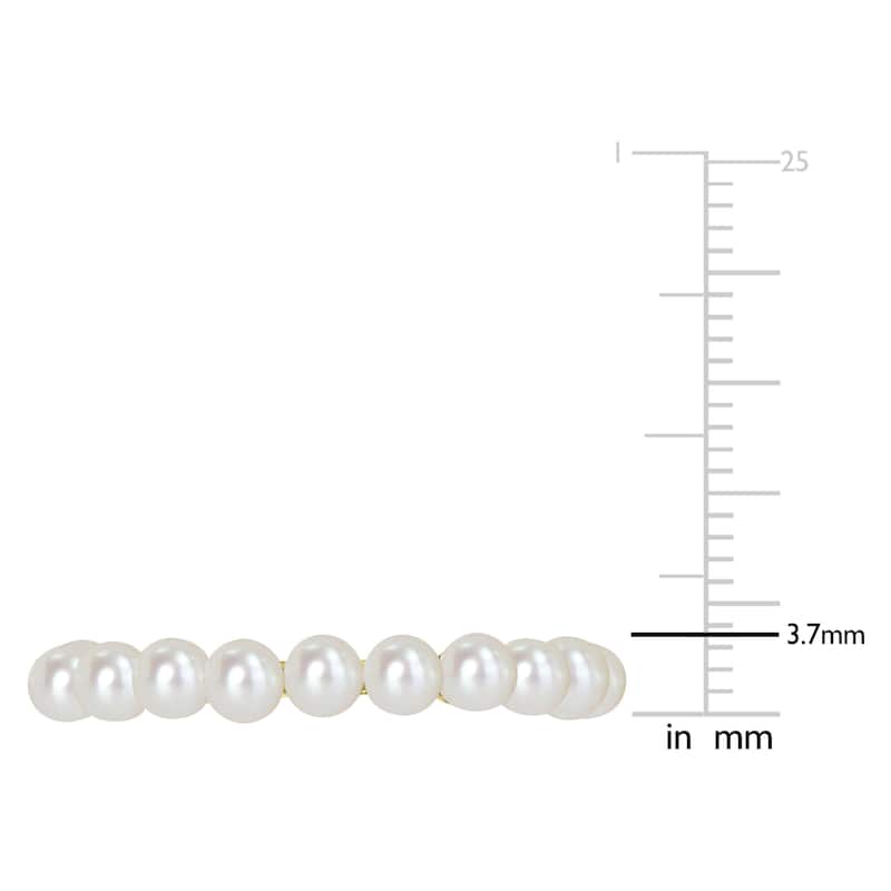 Miadora 3-3.5mm Cultured Freshwater Pearl Single Row Ring in 14k Yellow Gold