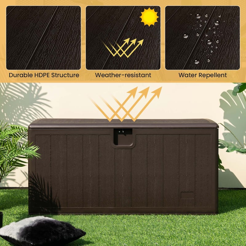 Costway 28/73/100/120/130 Gallon Patio Deck Box Outdoor Waterproof