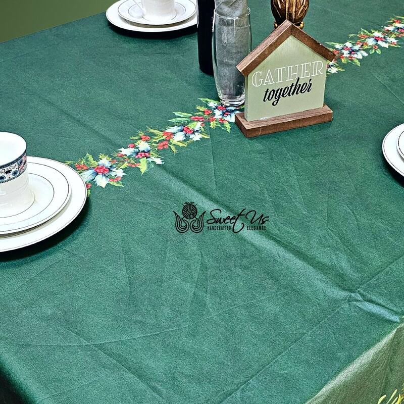 Christmas Acrylic Coated Wipeable Spill Resistant French Tablecloth