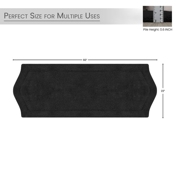 dimension image slide 8 of 15, Home Weavers Bathroom Rug, Cotton Soft, Water Absorbent Bath Rug, Non Slip Shower Rug Machine Washable 22"x60" Runner