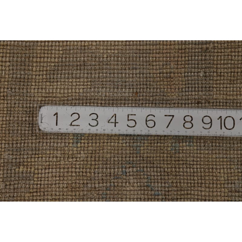 Hand Knotted Oriental 100% Wool Carpet Transitional All-Over Beige & Ivories Oushak Area Rug - 11' 9'' X 9' 0''