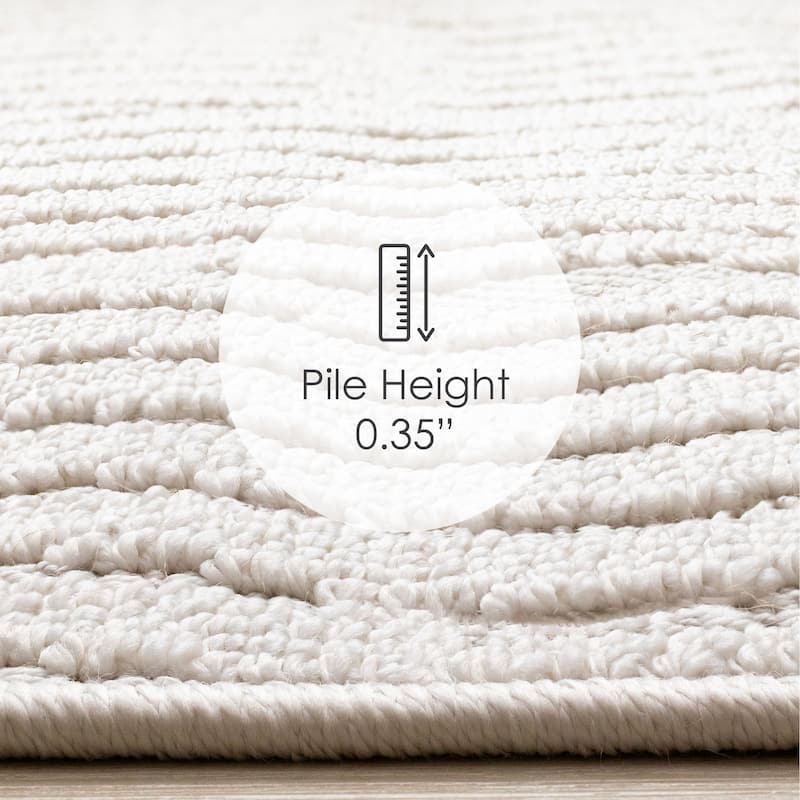 White Diamond Trellis Design Looped Area Rug