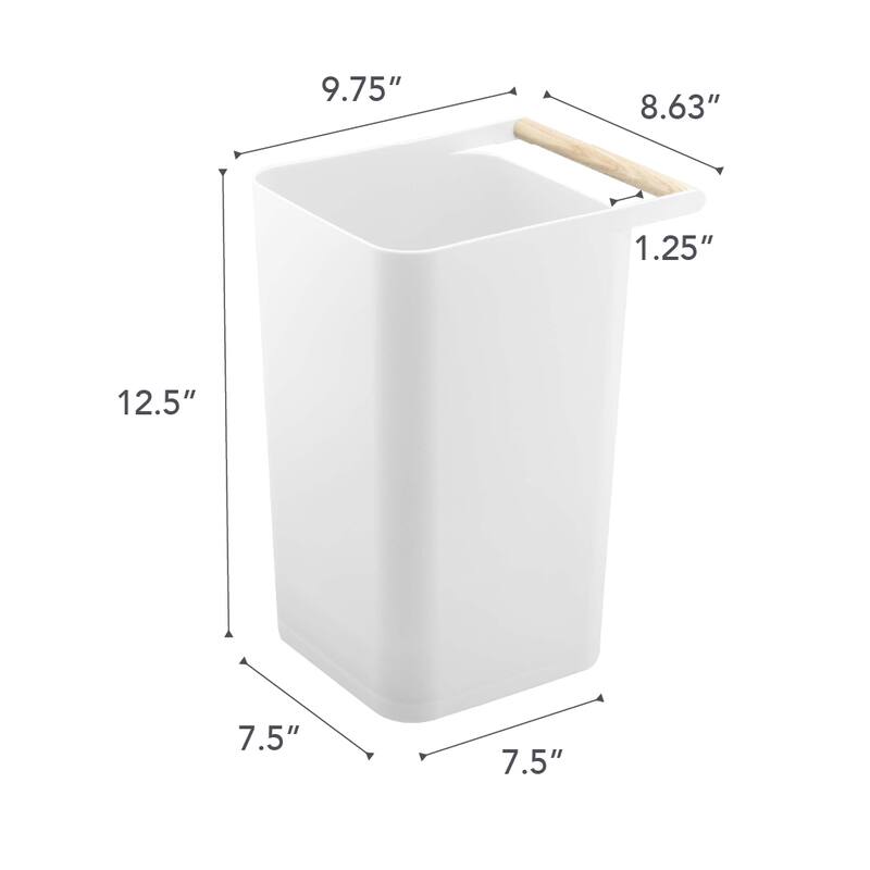 Yamazaki Home Trash Can, ABS Plastic, 2.5 gallons, 10 liters