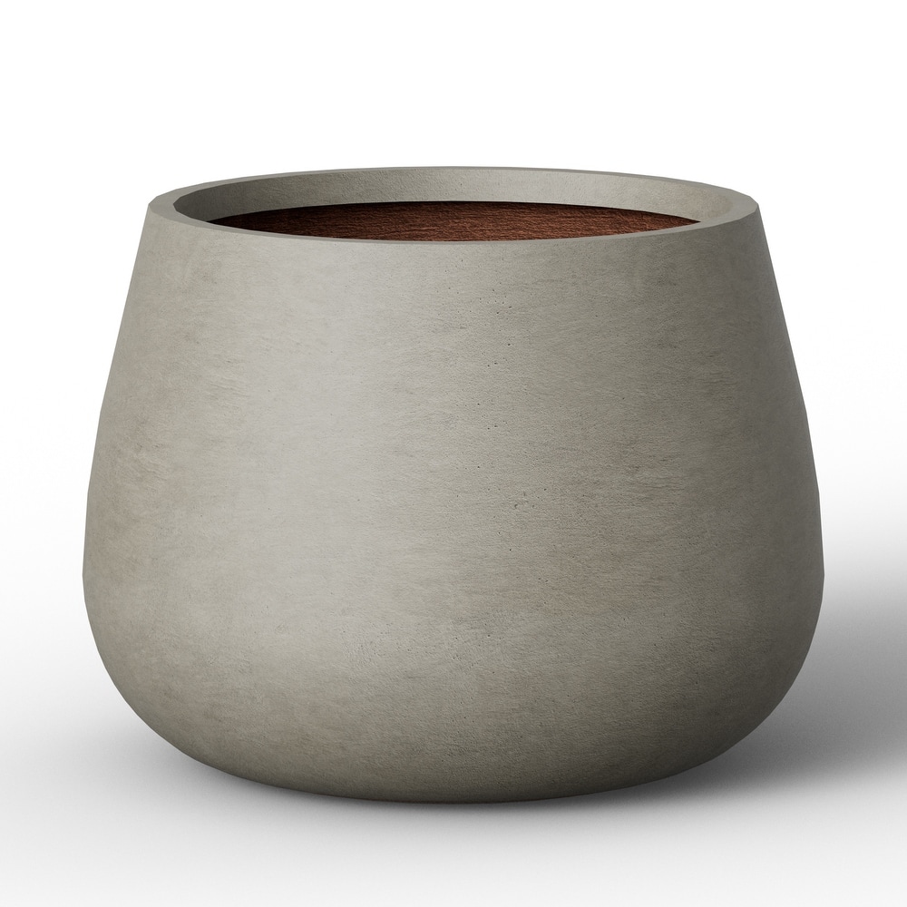 Concrete Round Planter with Drainage Holes for Indoor & Outdoor