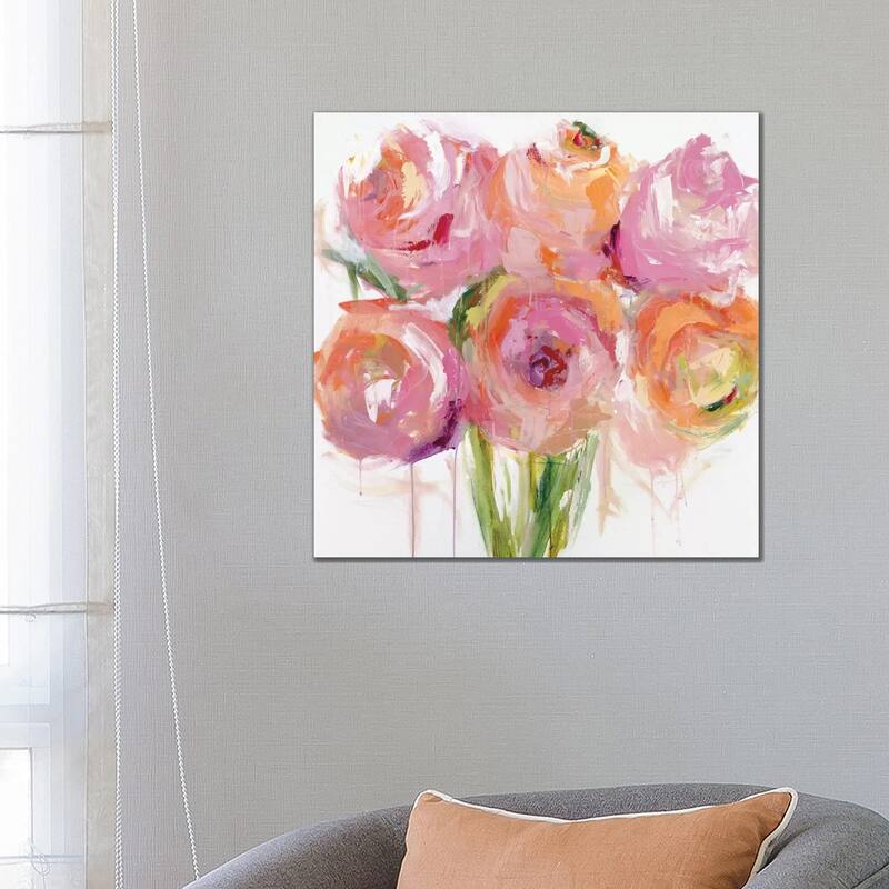 iCanvas "Pink Peonies" by Emma Bell Canvas Print - 26x26x1.5