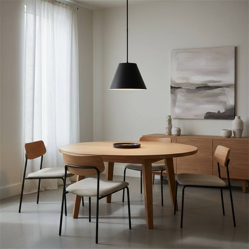 16" Diameter Integrated LED Black Pendant