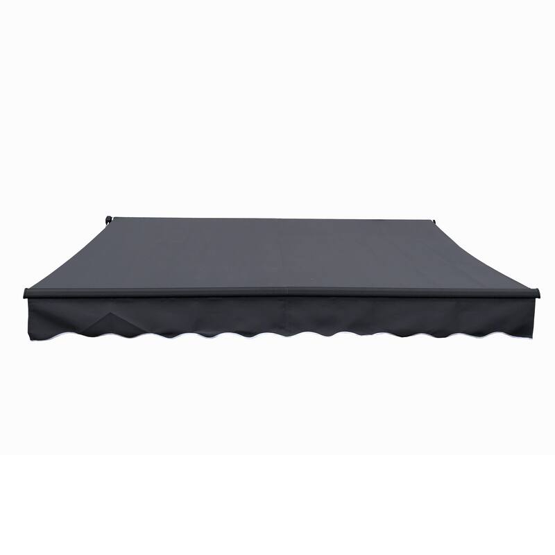 ALEKO Black Frame Retractable Home Patio Canopy Awning 13 x 10 ft Grey