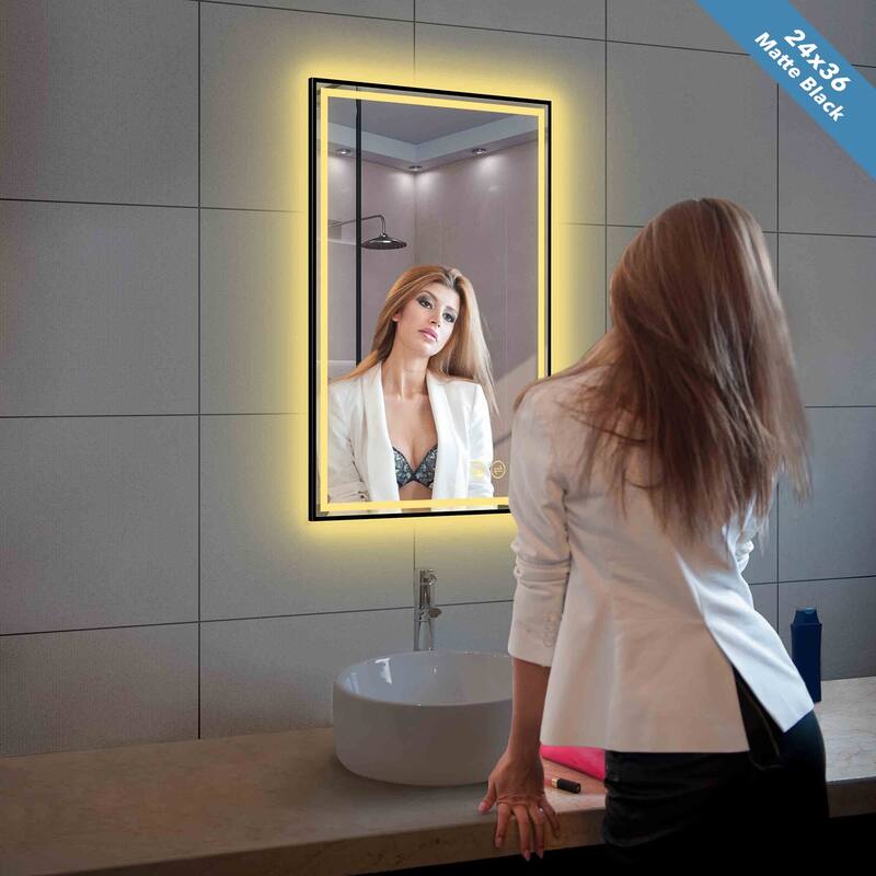 Fogless Color and Brightness Adjustable LED Mirror