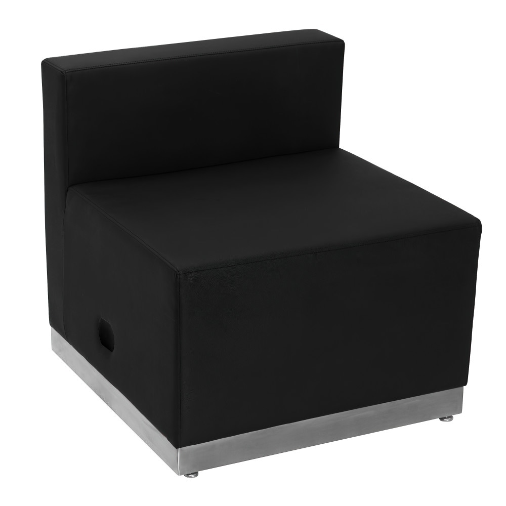 LeatherSoft Chair w/Brushed Stainless Steel Base - Reception Furniture