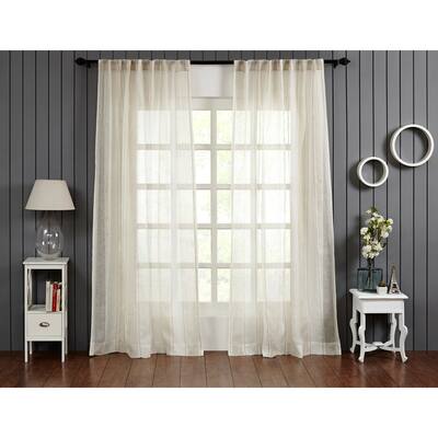 Shimmer Pure Linen Sheer Curtain Panel - Single Curtain Panel