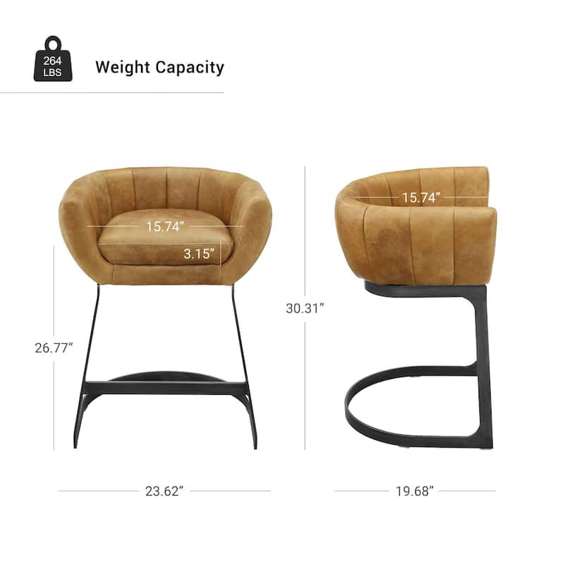 Art Leon Genuine Leather Barstool Counter Stool