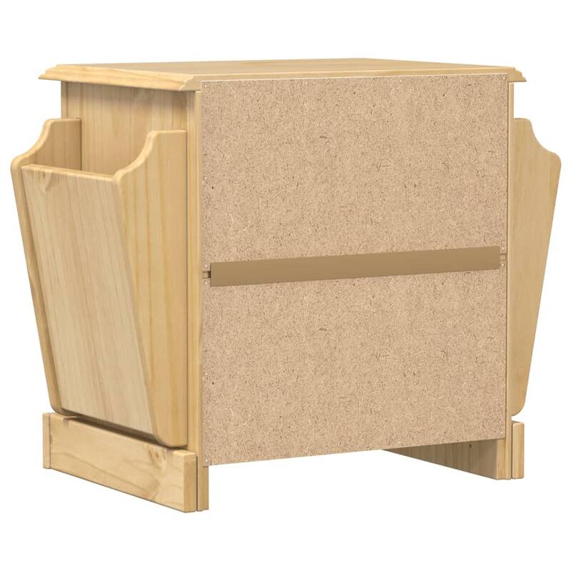 vidaXL Bedside Cabinet Honey Brown Solid pine wood Compact