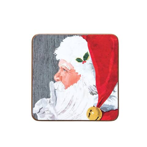 Santa Hardboard Coaster, Set of 4