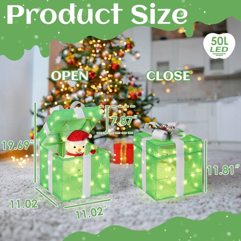 12in Motorized Gift Box Christmas Decorations with Motor