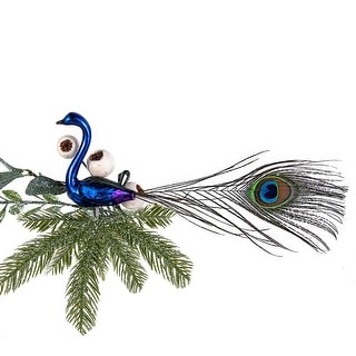 6 Blue Glittered Peacock Glass Christmas Ornament - On Sale - Bed Bath &  Beyond - 32598514