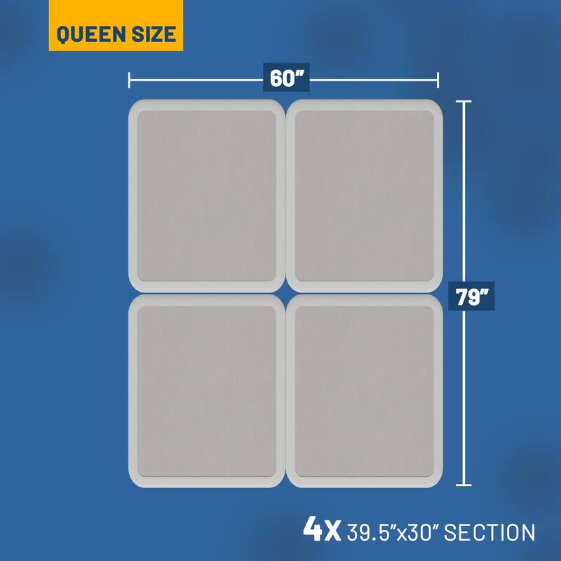 Onetan 4-Inch Wooden Box Spring, Low Profile Split Bed Foundation Ideal for Mattress, No Assembly Needed, White & black.