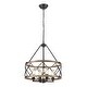 preview thumbnail 11 of 34, 4-Light Circle Hanging Candlestick Linear Foyer Chandelier Lighting Fixture for Dining Room Kitchen Island