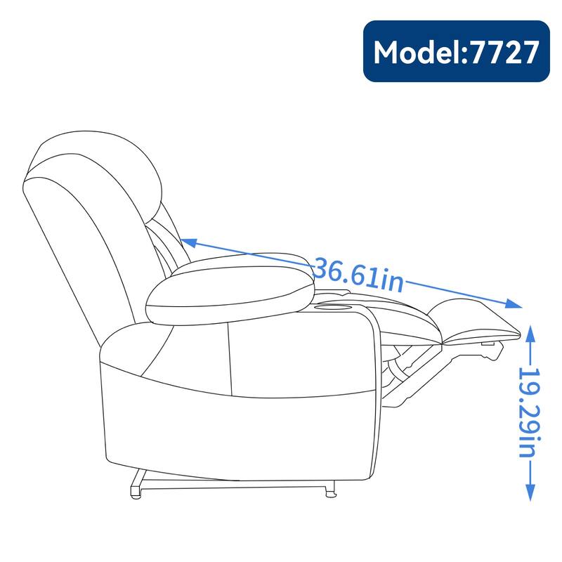 Oversized Faux Leather Power Lift Recliner with Massage & Heating