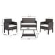 preview thumbnail 42 of 52, SAFAVIEH Outdoor Aboka 4-Piece Conversation Patio Set