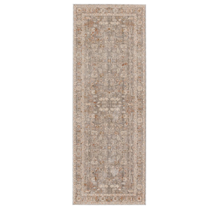 Mireya Oriental Gray/ Cream Area Rug - 3' x 8'