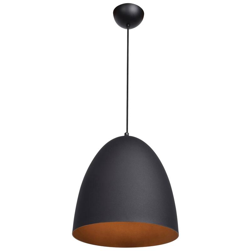 Access Lighting Nostalgia 1-light Round Dome Pendant with Matte Black Outer/Matte Gold Inner Shade - Matte Black