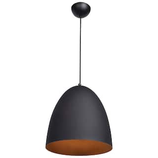 Access Lighting Liberty Dome Pendant - Matte Black Outer, Matte Gold Inner Finish - Incandescent