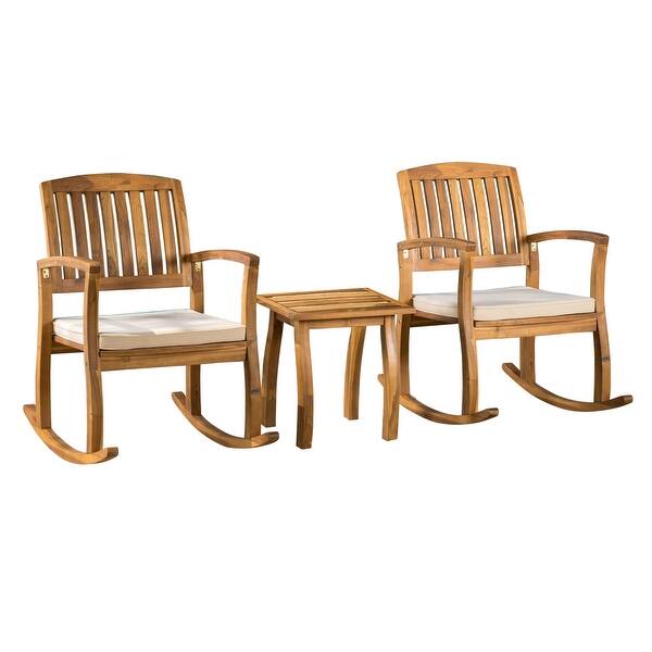 Lucca Outdoor 3 Piece Rocking Chair Set By Christopher Knight Home On Sale Overstock 12075230