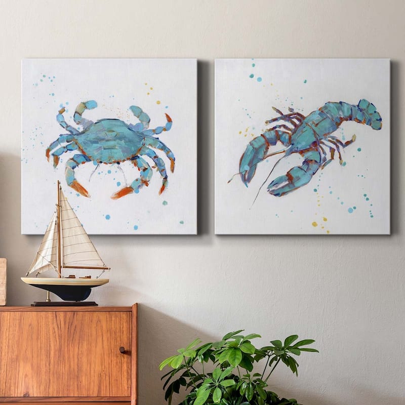 Bubbly Blue Crab-Premium Gallery Wrapped Canvas - Ready to Hang