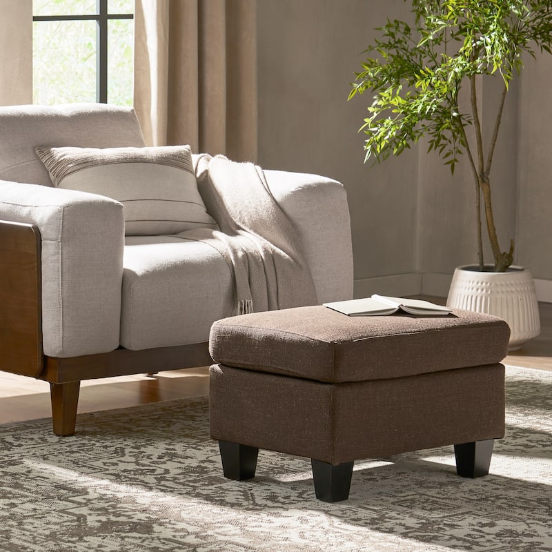 Rosella Fabric Ottoman by Christopher Knight Home - Brown