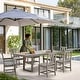 preview thumbnail 84 of 92, Versatile Outdoor Dining Sets w Swivel/Folding Chairs & Steel Slat Table and HDPE Dining Table Set for Gardens, Patios 3-Piece - Classic-Brown