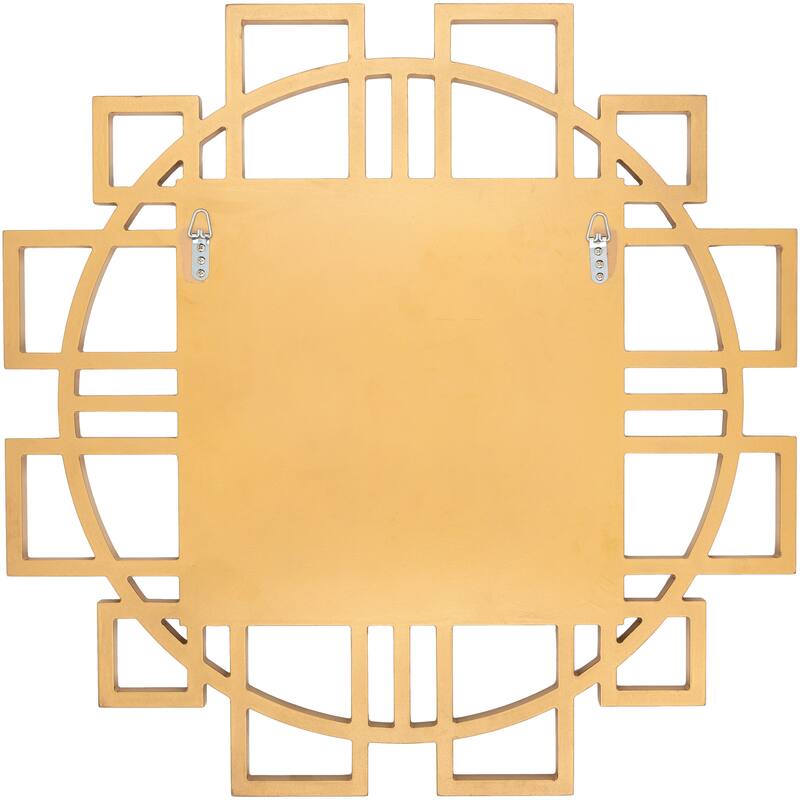 Zarate Geometric Satin Gold Mirror - 32"H x 32"W