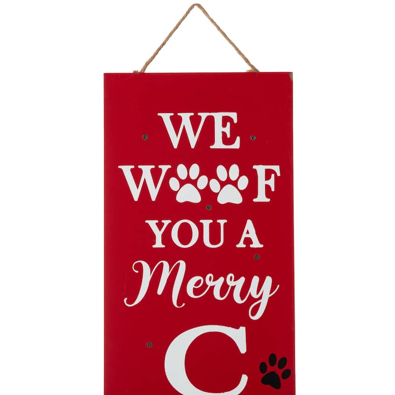 Glitzhome 42"H Lighted Wooden "Merry Christmas" Porch Sign Decor