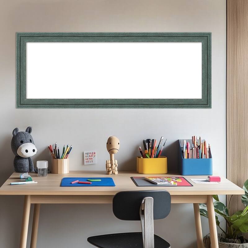 Amanti Art Upcycled Brown Grey Framed Dry Erase Magnetic Board