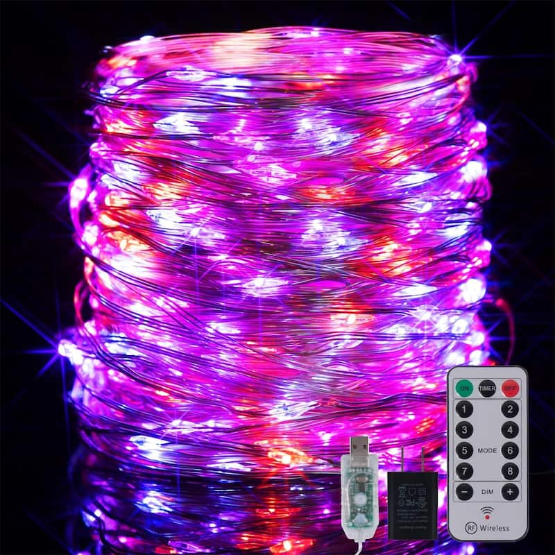 Fairy Lights Plug in Mini LEDs String Lights with RF Remote 2 Pack