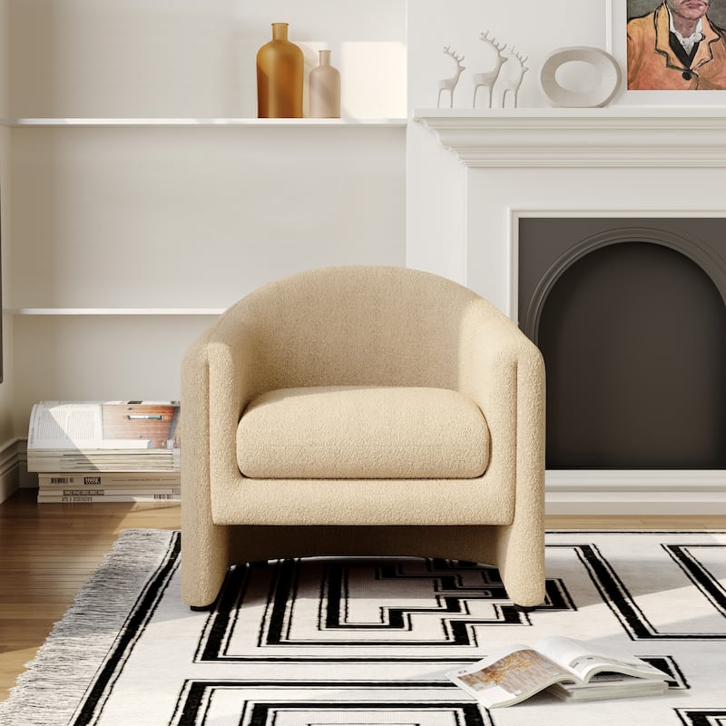 Modern Upholstered Barrel Accent Chair