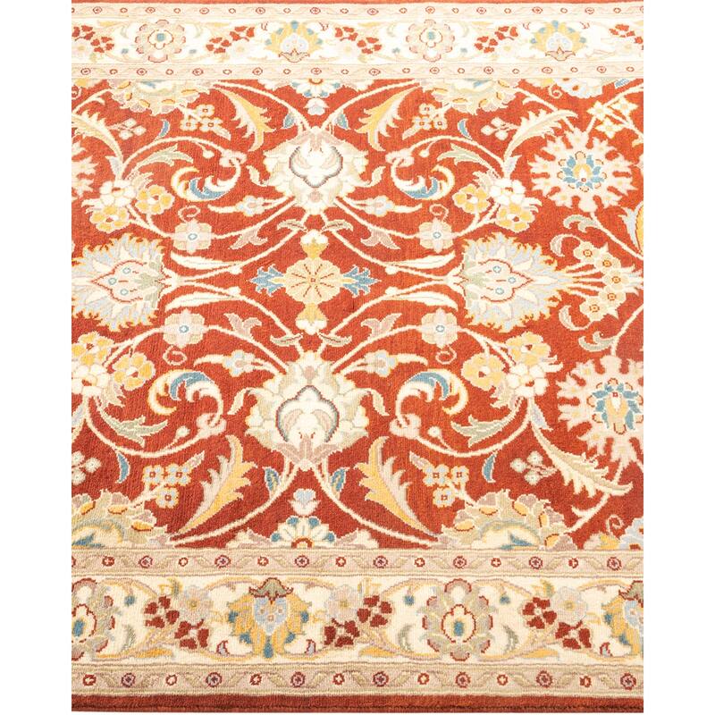 Overton Hand Knotted Wool Vintage Inspired Traditional Mogul Orange Area Rug - 3 x 5