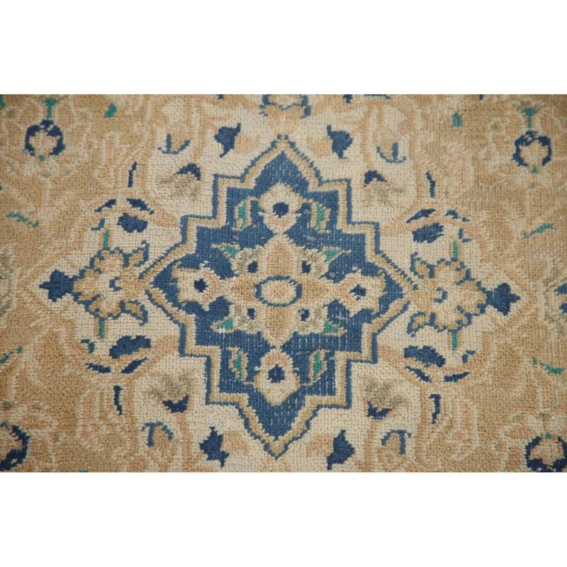 Hand Knotted Oriental 100% Wool Carpet Traditional Floral Oranges & Rust Mashad Area Rug - 12' 5'' X 9' 7''