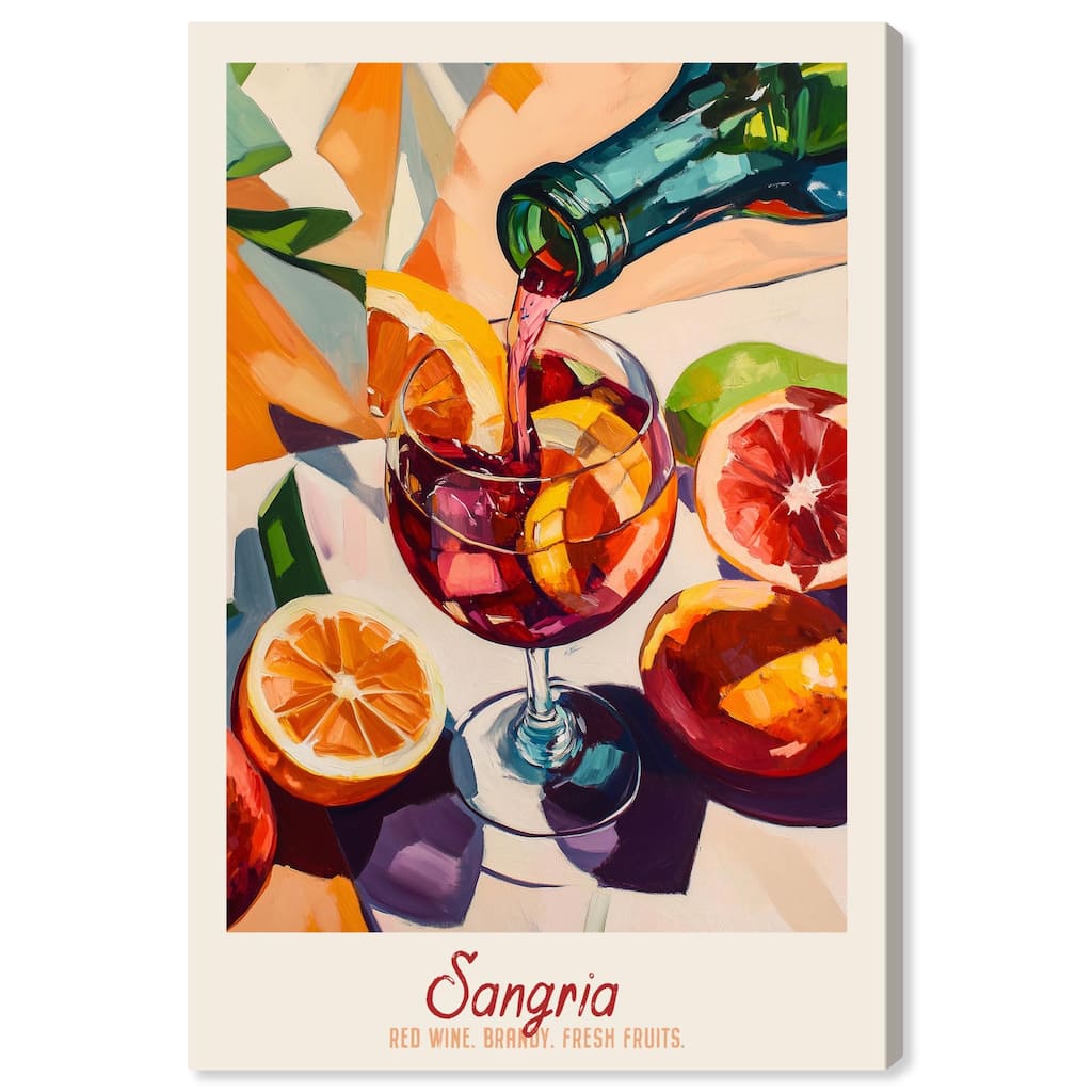 Sangria Recipe Poster Canvas by Art Remedy, Gallery Wrapped