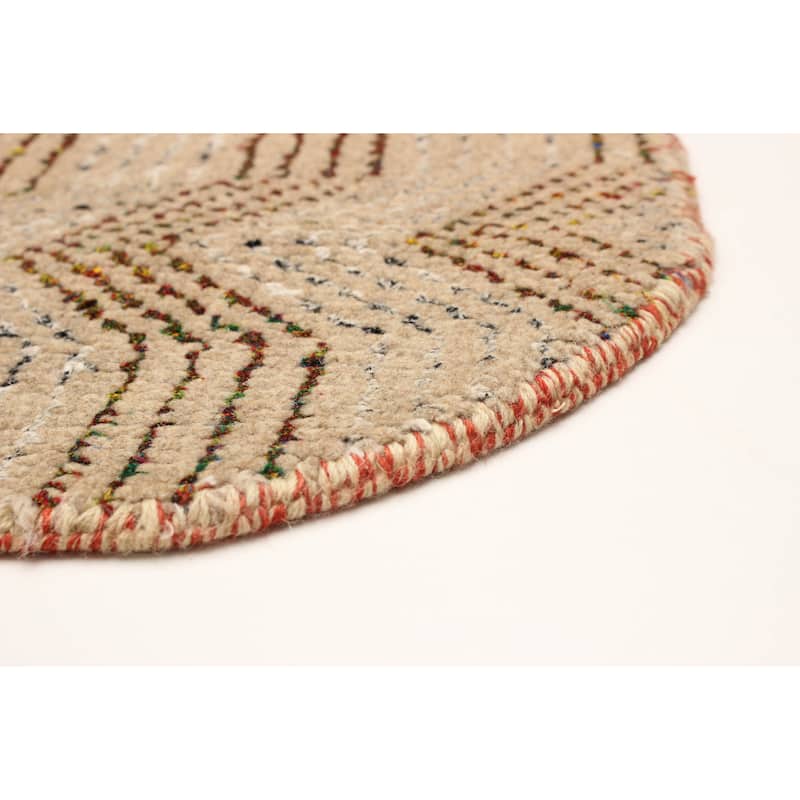 ECARPETGALLERY Hand-knotted Silk Shadow Tan Silk, Wool Rug - 2' 4" x 5' 11"